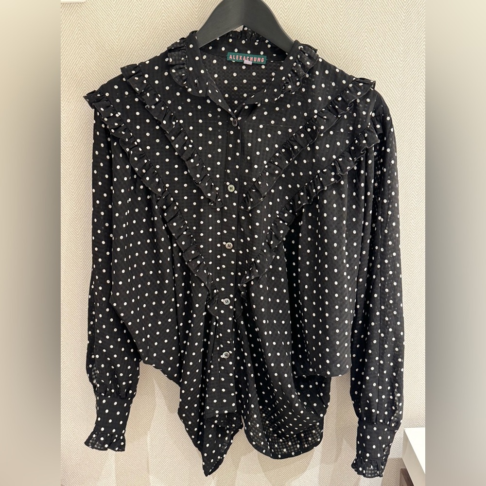 Alexa Chung Polka-Dot Ruffled Blouse - Picture 3 of 5